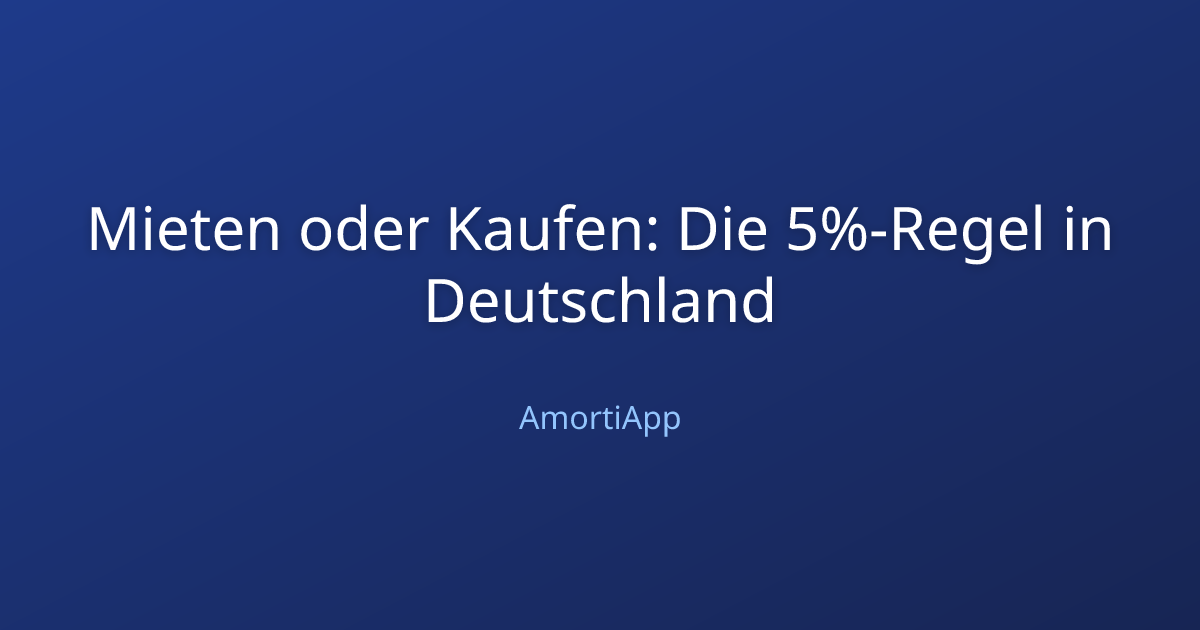 Mieten oder Kaufen: Die 5%-Regel in Deutschland